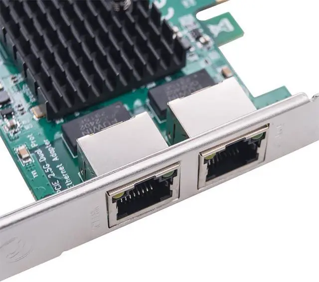 Alt view image 2 of 5 - JMT PCI-E X1 to 2.5G Dual Port Network Card RJ45 Port Ethernet Network Adapter for PC Desktop