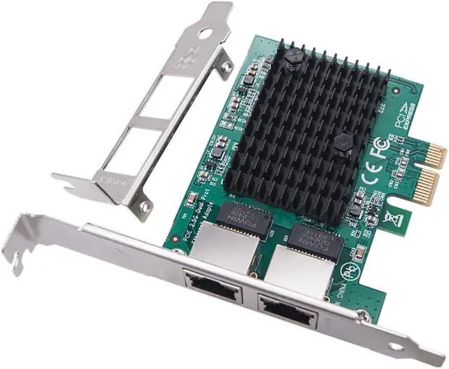 Alt view image 3 of 5 - JMT PCI-E X1 to 2.5G Dual Port Network Card RJ45 Port Ethernet Network Adapter for PC Desktop