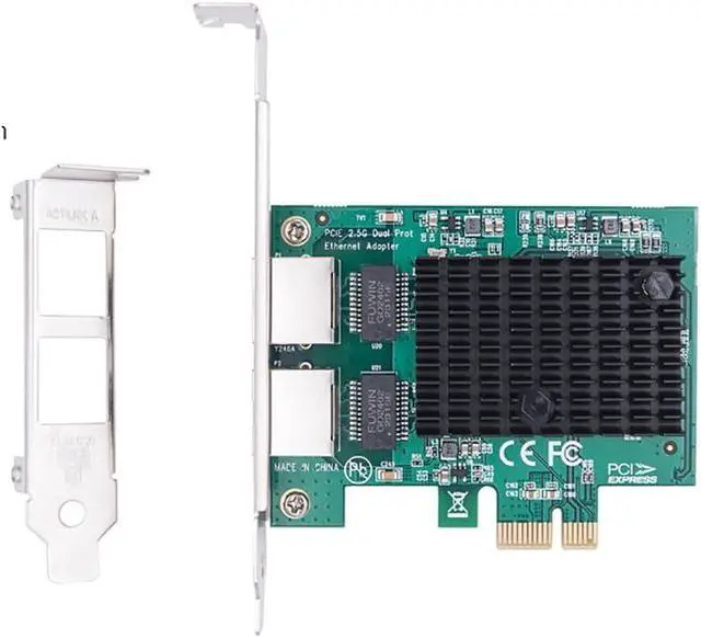 Alt view image 4 of 5 - JMT PCI-E X1 to 2.5G Dual Port Network Card RJ45 Port Ethernet Network Adapter for PC Desktop