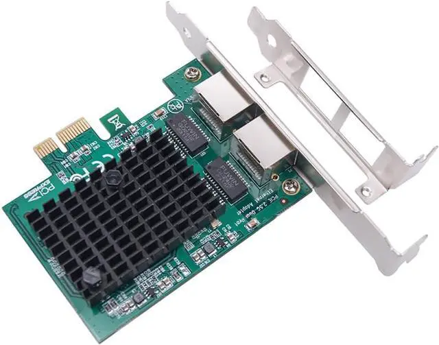 Main image of JMT PCI-E X1 to 2.5G Dual Port Network Card RJ45 Port Ethernet Network Adapter for PC Desktop