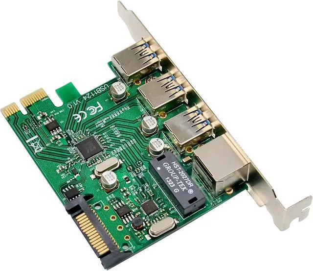 Alt view image 4 of 7 - InLine® Gigabit and USB 3.2 Gen.1 Network Combo Card, 1 x RJ45, 3 x USB-A, PCIe x1, 51125R