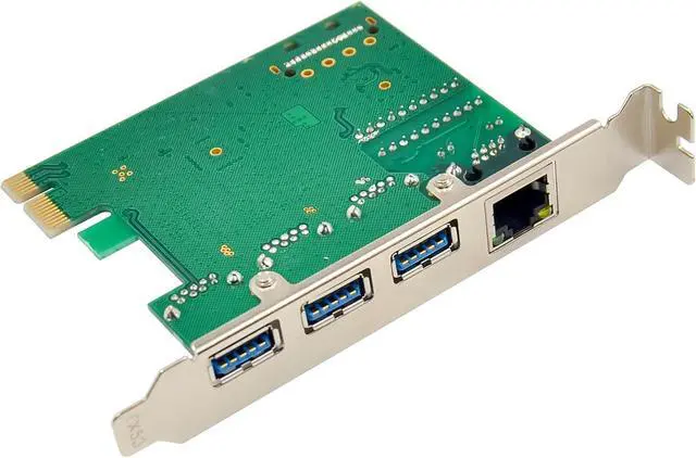 Alt view image 6 of 7 - InLine® Gigabit and USB 3.2 Gen.1 Network Combo Card, 1 x RJ45, 3 x USB-A, PCIe x1, 51125R