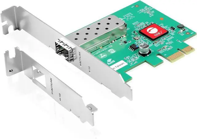 Main image of SIIG Single Port 1G SFP Ethernet Network PCIe Card - 1Gbps - Dual-Profile Design -Gigabit Ethernet - SFP Fiber Network Card - TAA Compliant (CN-GP1411-S1)