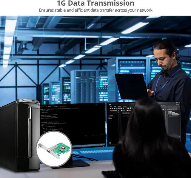 Alt view image 5 of 7 - SIIG Single Port 1G SFP Ethernet Network PCIe Card - 1Gbps - Dual-Profile Design -Gigabit Ethernet - SFP Fiber Network Card - TAA Compliant (CN-GP1411-S1)