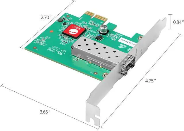 Alt view image 7 of 7 - SIIG Single Port 1G SFP Ethernet Network PCIe Card - 1Gbps - Dual-Profile Design -Gigabit Ethernet - SFP Fiber Network Card - TAA Compliant (CN-GP1411-S1)