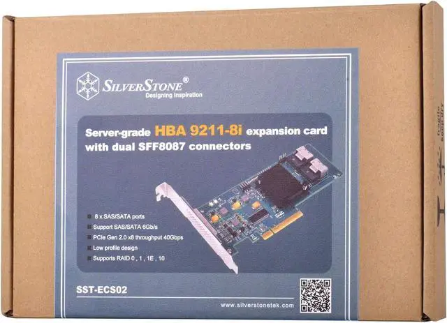 Alt view image 2 of 7 - Silverstone Tek Server-Grade HBA 9211-8i Expansion Card with Dual SFF8087 Connectors ECS02