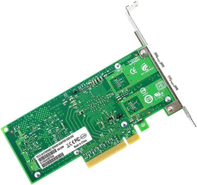 Alt view image 4 of 5 - JMT PCIe2.0 x8 to 2Port SFP+ Network Card 10G Fiber Module Adapter X520-DA2 Support X8 X16