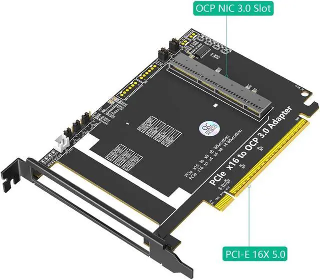 Alt view image 2 of 7 - JMT Updated PCI-E5.0 16x to Gen-Z 4C+ SFF-TA-1002 Adapter Compatible with OCP NIC 3.0 Network Card