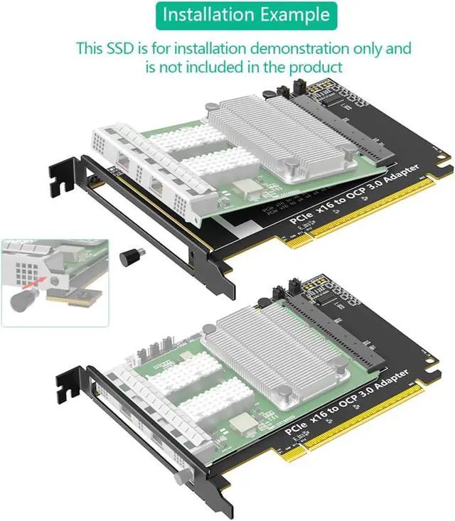 Alt view image 4 of 7 - JMT Updated PCI-E5.0 16x to Gen-Z 4C+ SFF-TA-1002 Adapter Compatible with OCP NIC 3.0 Network Card