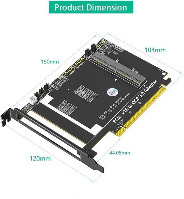 Alt view image 7 of 7 - JMT Updated PCI-E5.0 16x to Gen-Z 4C+ SFF-TA-1002 Adapter Compatible with OCP NIC 3.0 Network Card