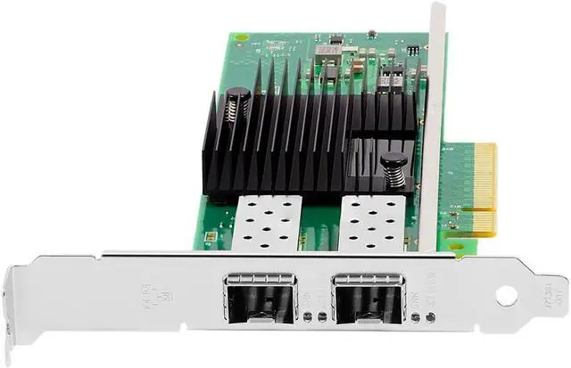 Alt view image 3 of 6 - JMT PCIe3.0 X8 to 2Ports SFP+ Network Card 10G Fiber Module Adapter X710-DA2 Support X8 X16