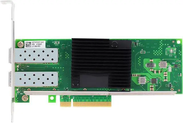 Alt view image 4 of 6 - JMT PCIe3.0 X8 to 2Ports SFP+ Network Card 10G Fiber Module Adapter X710-DA2 Support X8 X16