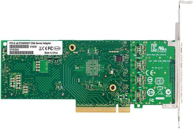 Alt view image 5 of 7 - JMT PCIe3.0 x8 to 4Port SFP+ Network Card 10G Fiber Module Adapter X710-DA4 Support X8 X16