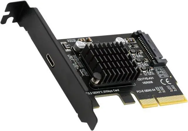 Main image of 20Gbps USB 3.2 Gen2 Type-C USB-C Female to PCI-E 4X Express Card Adapter ASM3242 Chipset for Desktop Motherboard