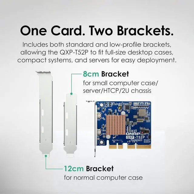 Alt view image 7 of 7 - QNAP Thunderbolt 5 Dual Ports Expansion Card, PCIe Gen4 x4 (QXP-T52P)