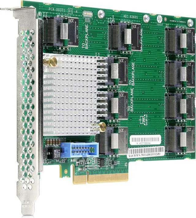 Main image of HPE DL38X Gen10 12Gb SAS Expander - 12Gb/s SAS, Serial ATA/600 - PCI Express 3.0 x8 - Plug-in Card - 9 Total SAS Port(s) - 9 SAS Port(s) Internal - 0 SAS Port(s) External