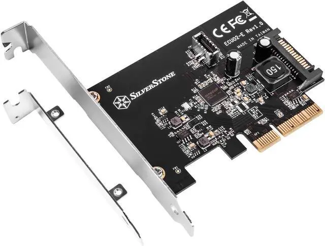 Alt view image 2 of 6 - SilverStone Technology ECU02-E PCI Express Card with USB 3.2 Gen 2 Internal 20 pin Key-A Connector for USB Type-C case Front Port, SST-ECU02-E, TAA Compliant
