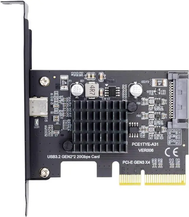 Main image of CY Card USB 3.2 Gen2 Type-C 20Gbps USB-C to PCI-E 4X Express Adapter for Desktop Motherboard