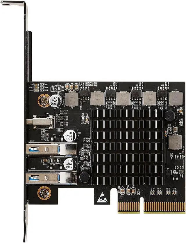 Alt view image 2 of 6 - 2 Port USB Type A 3.2 and Single Port USB-C 3.2 Gen 2x2 PCI-e Gen 3 x4 Expansion Card