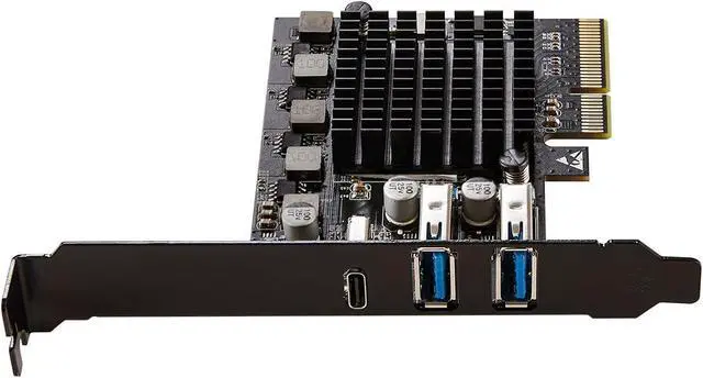 Alt view image 3 of 6 - 2 Port USB Type A 3.2 and Single Port USB-C 3.2 Gen 2x2 PCI-e Gen 3 x4 Expansion Card