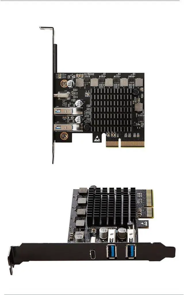 Alt view image 6 of 6 - 2 Port USB Type A 3.2 and Single Port USB-C 3.2 Gen 2x2 PCI-e Gen 3 x4 Expansion Card