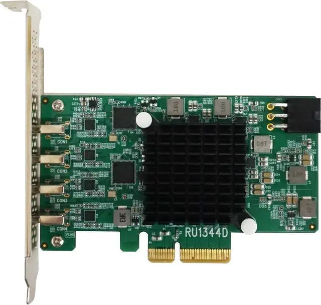 Alt view image 2 of 6 - HighPoint Technologies RocketU 1344D PCIe 3.0 x4 4X 10Gb/s Port USB 3.2 Controller