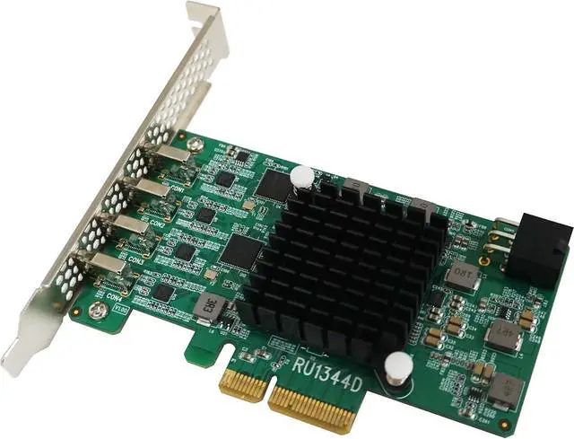 Alt view image 3 of 6 - HighPoint Technologies RocketU 1344D PCIe 3.0 x4 4X 10Gb/s Port USB 3.2 Controller