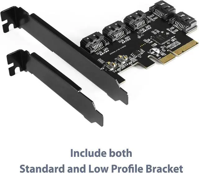Alt view image 4 of 6 - Vantec 5-Port SATA III 6Gbps PCIe x4 Host Card (UGT-ST655) for Desktop, Windows 10/11 and Linux