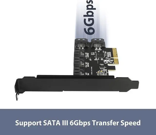Alt view image 5 of 6 - Vantec 5-Port SATA III 6Gbps PCIe x4 Host Card (UGT-ST655) for Desktop, Windows 10/11 and Linux