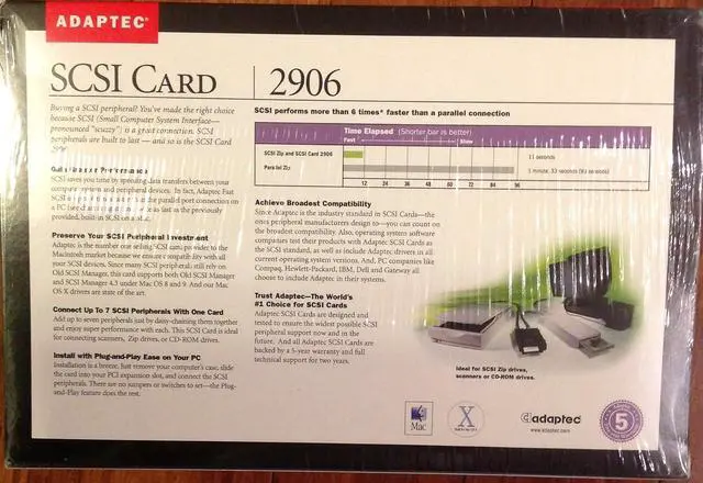 Alt view image 2 of 4 - Adaptec 2906 SCSI PCI Kit with Windows and Mac Support
