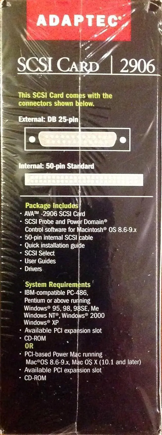 Alt view image 3 of 4 - Adaptec 2906 SCSI PCI Kit with Windows and Mac Support