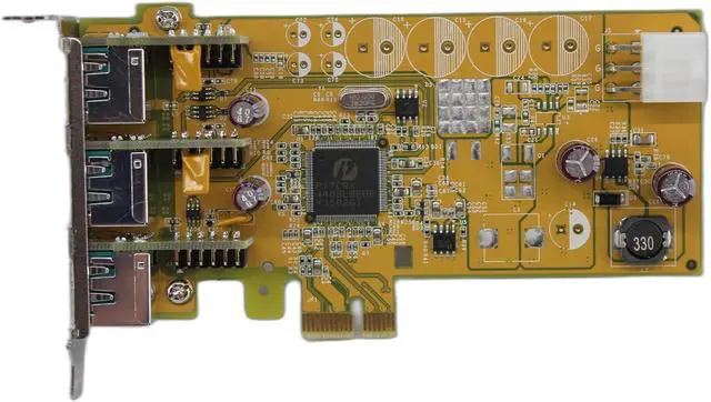 Alt view image 3 of 5 - 3-Port 12V Powered USB PCIe x1 Low-Profile Card (PUB0300XL) for PC, Laptop, Printer, Web Camera, Input Devices; Windows, macOS, Linux