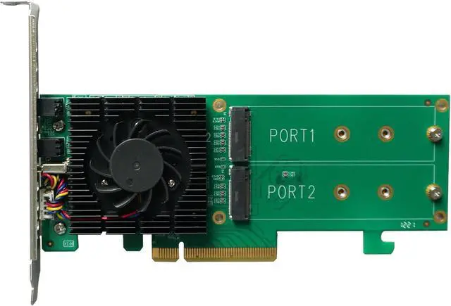 Alt view image 4 of 6 - Highpoint Technologies 2-Port M.2 SSD6202A NVMe Boot RAID Controller for VMware ESXi & Virtualization Systems, Green