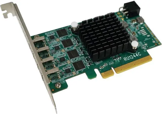Alt view image 2 of 5 - HighPoint Technologies Highpoint RocketU 1244C PCIe 3.0 x8 4X 10Gb/s Port USB 3.2 Controller