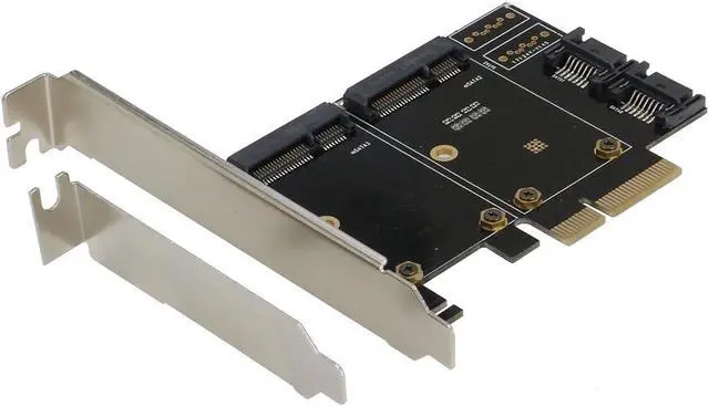 Alt view image 4 of 4 - Sedna - PCIe Dual mSATA SSD Raid Adapter with 2 SATA III Port and HyoperDuo Hard Disk Acceleration Function (SSD not Included)