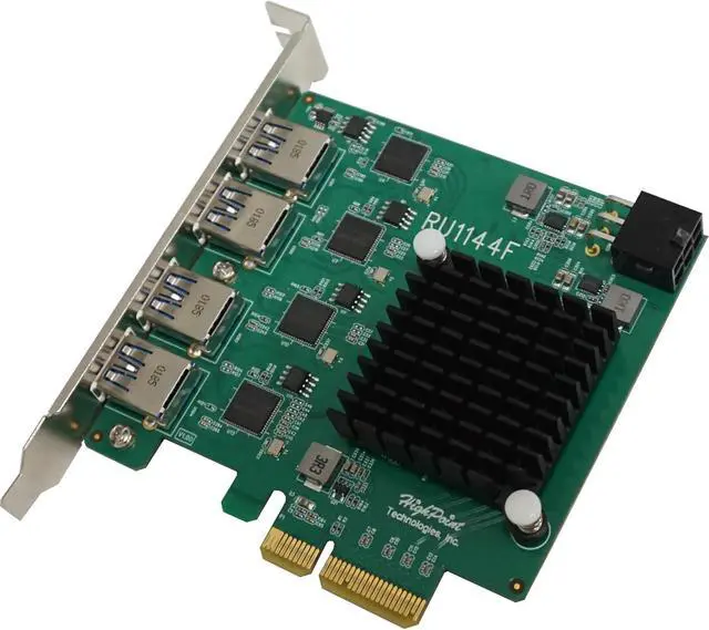 Alt view image 3 of 4 - Highpoint Technologies Highpoint RocketU 1144F PCIe 3.0 x4 Dedicated 4X 5Gb/s Port USB-A 3.2 Controller