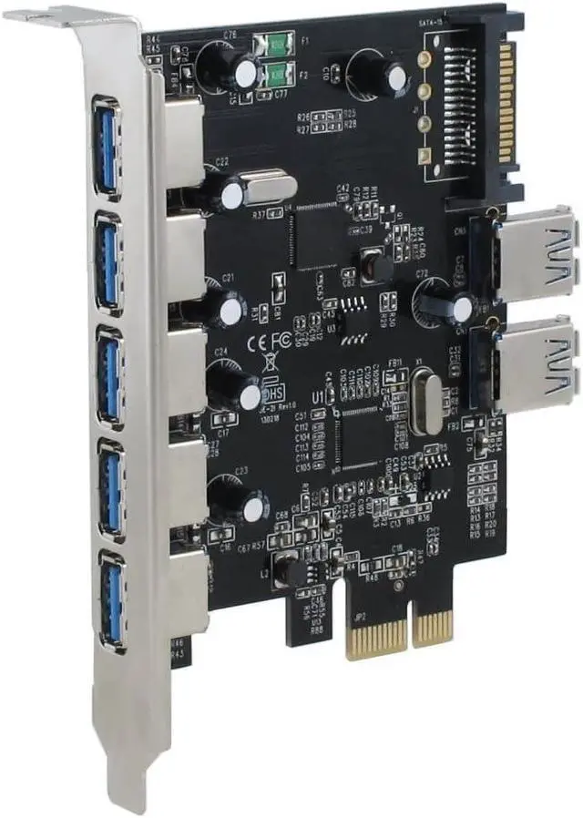 Alt view image 3 of 6 - Sedna - PCI Express USB 3.0 7 Port Adapter (Support Win 8 Uasp, Super Fast Speed), SATA Power Connector