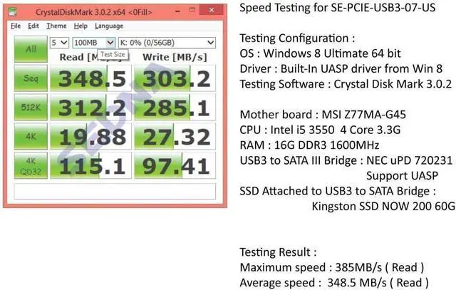 Alt view image 5 of 6 - Sedna - PCI Express USB 3.0 7 Port Adapter (Support Win 8 Uasp, Super Fast Speed), SATA Power Connector