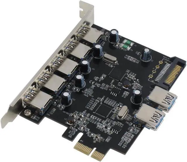 Alt view image 2 of 6 - Sedna - PCI Express USB 3.0 7 Port Adapter (Support Win 8 Uasp, Super Fast Speed), SATA Power Connector