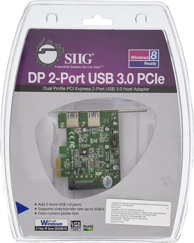 Main image of Siig JU-P20612-S1 DP 2 Port USB 3.0 PCIe