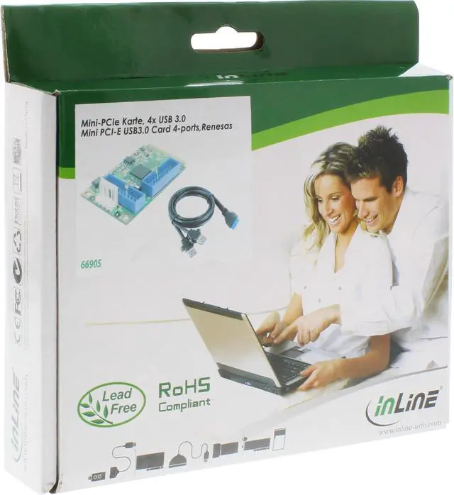 Alt view image 4 of 6 - InLine 66905 Mini-PCIe Card (4 x USB 3.0)