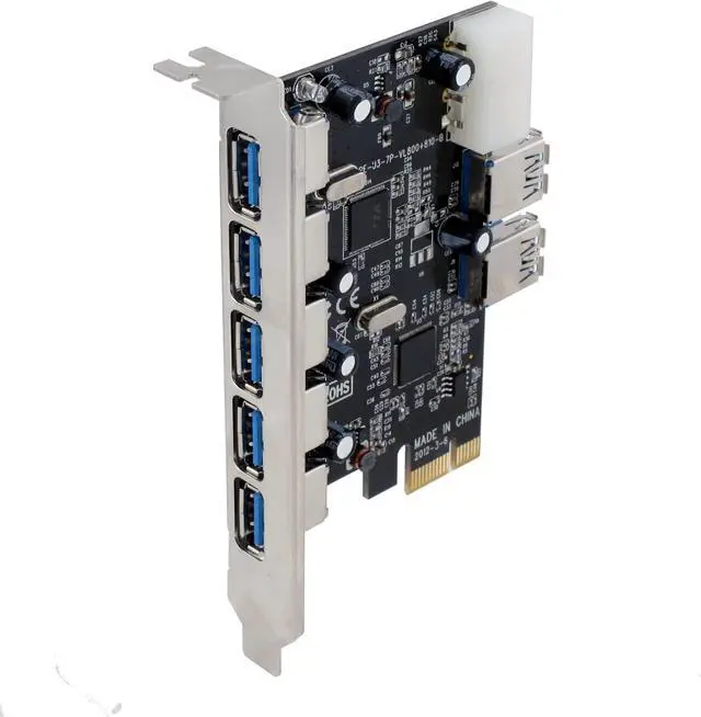 Alt view image 2 of 3 - Sedna - PCI Express USB 3.0 7 Port Adapter (Support Win 8 Uasp, Super Fast Speed), 4 Pin Molex Power Connector