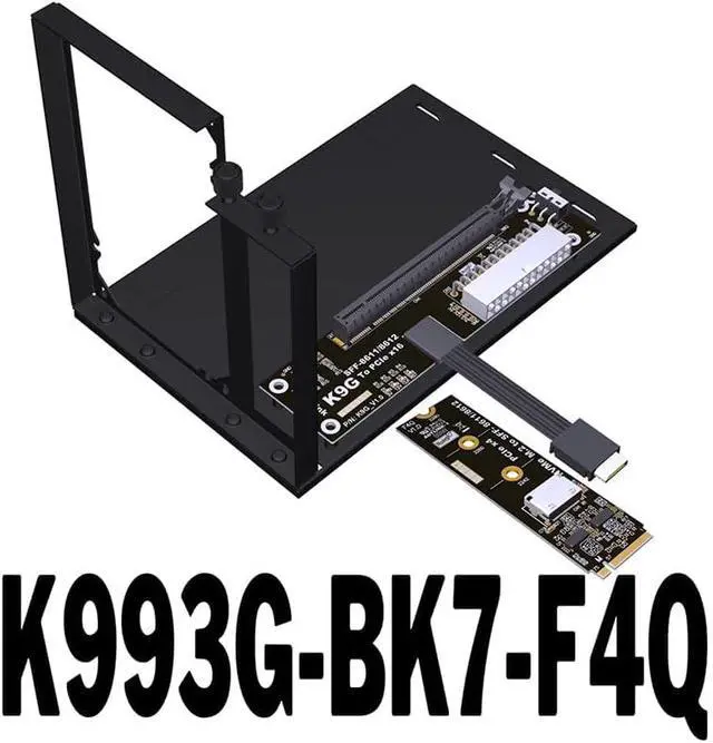Alt view image 2 of 7 - JMT ADT-K993G-BK7 PCIE 5.0 X4 / M.2 NVMe to OCuLink SFF-8611 External Dock Adapter Compatible with NUC STX ITX Motherboard Mini PC (K993G-BK7-F4Q-50cm)