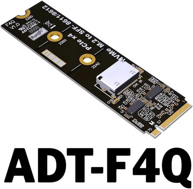 Alt view image 4 of 7 - JMT ADT-K993G-BK7 PCIE 5.0 X4 / M.2 NVMe to OCuLink SFF-8611 External Dock Adapter Compatible with NUC STX ITX Motherboard Mini PC (K993G-BK7-F4Q-50cm)