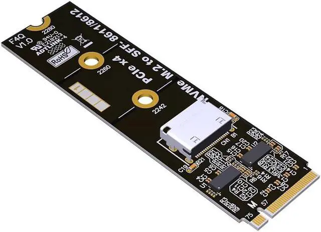 Alt view image 6 of 7 - JMT ADT-K993G-BK7 PCIE 5.0 X4 / M.2 NVMe to OCuLink SFF-8611 External Dock Adapter Compatible with NUC STX ITX Motherboard Mini PC (K993G-BK7-F4Q-50cm)