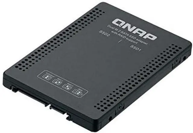 Main image of Qnap Systems 6.35 cm 2.5 Inch SATA to Dual M.2 2280 SATA Drive Adapter Hardware RAID 0/1 JBOD Individual Disk Modes, QDA-A2MAR