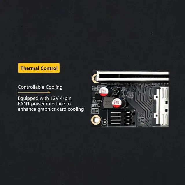 Alt view image 4 of 6 - JMT MCIO 8i Interface Extension Adapter Split Card PCIe-Bifurcation x16 to x16 x8x8 x4x4x4x4 for GPU (MCIO to PCIe 16x Backplane)