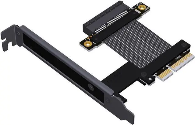 Main image of JMT ADT-K22 PCIe 5.0 x4 to x4 Extension Cable 128Gbps High-Speed Flex Adapter Support Network Card, Hard Drive, and USB Card with X4 Interface (K22SF-F2,15CM)