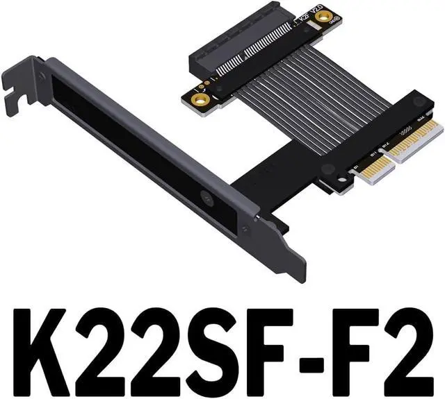 Alt view image 2 of 7 - JMT ADT-K22 PCIe 5.0 x4 to x4 Extension Cable 128Gbps High-Speed Flex Adapter Support Network Card, Hard Drive, and USB Card with X4 Interface (K22SF-F2,15CM)