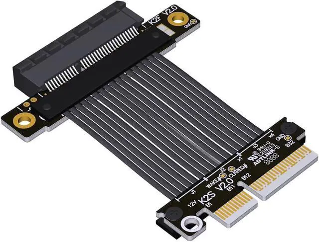 Alt view image 6 of 7 - JMT ADT-K22 PCIe 5.0 x4 to x4 Extension Cable 128Gbps High-Speed Flex Adapter Support Network Card, Hard Drive, and USB Card with X4 Interface (K22SF-F2,15CM)